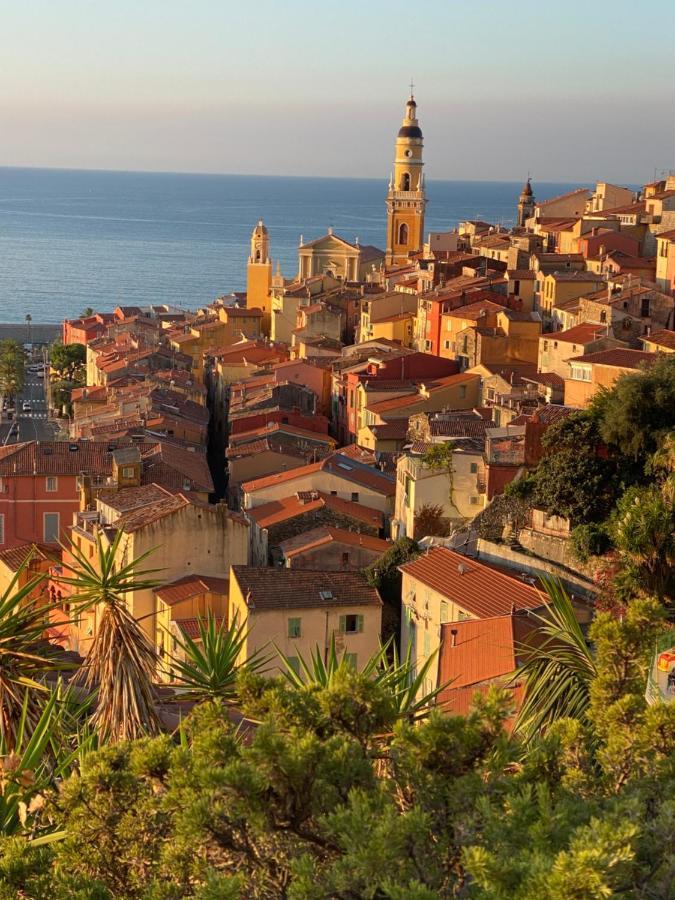 Villa L'Ensoleillee Vue Panoramique Mer, 250 M De La Plage Et Du Centre Ville Menton Luaran gambar