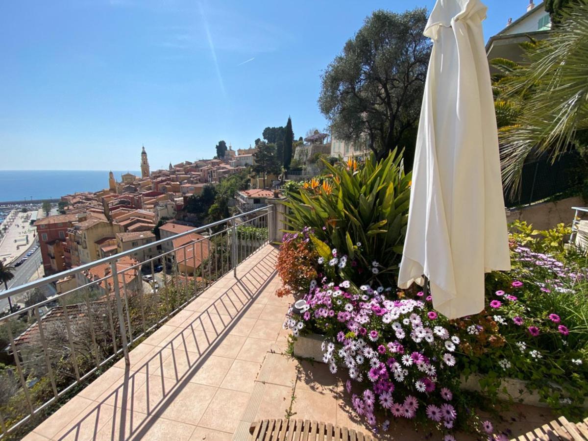 Villa L'Ensoleillee Vue Panoramique Mer, 250 M De La Plage Et Du Centre Ville Menton Luaran gambar