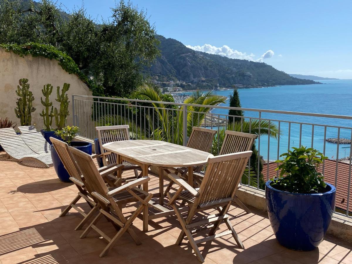 Villa L'Ensoleillee Vue Panoramique Mer, 250 M De La Plage Et Du Centre Ville Menton Luaran gambar