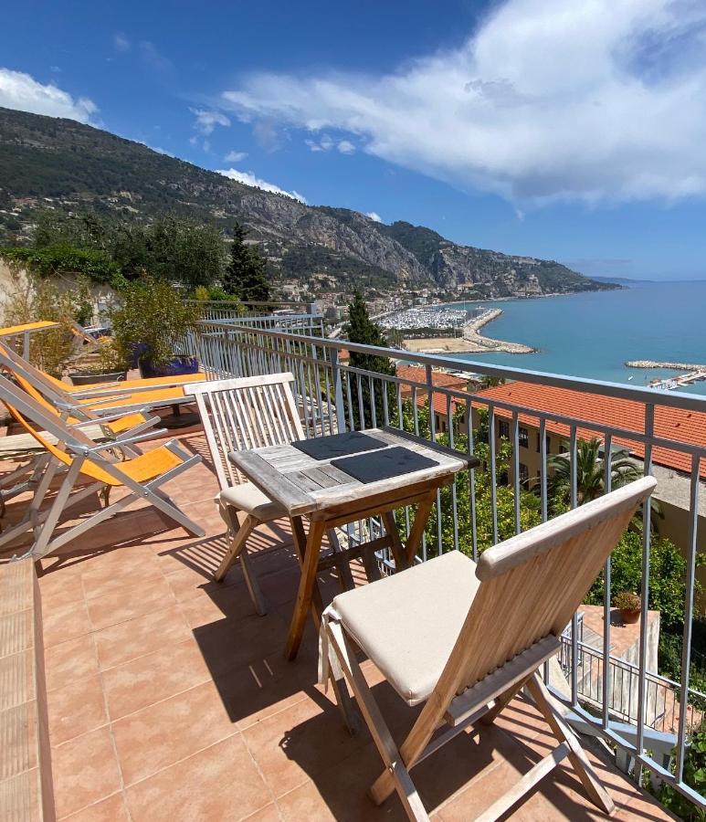Villa L'Ensoleillee Vue Panoramique Mer, 250 M De La Plage Et Du Centre Ville Menton Luaran gambar