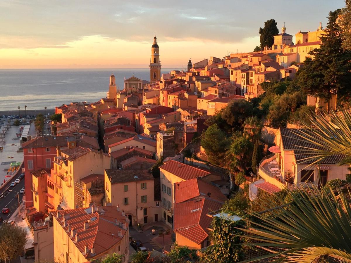 Villa L'Ensoleillee Vue Panoramique Mer, 250 M De La Plage Et Du Centre Ville Menton Luaran gambar